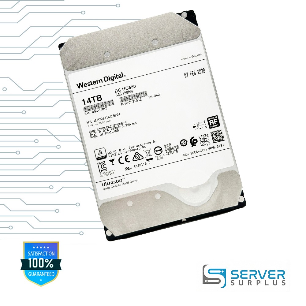 WD DC HC530 14TB SAS 12Gb/s 3.5 in Enterprise HDD | WUH721414AL5204 | 0F31052