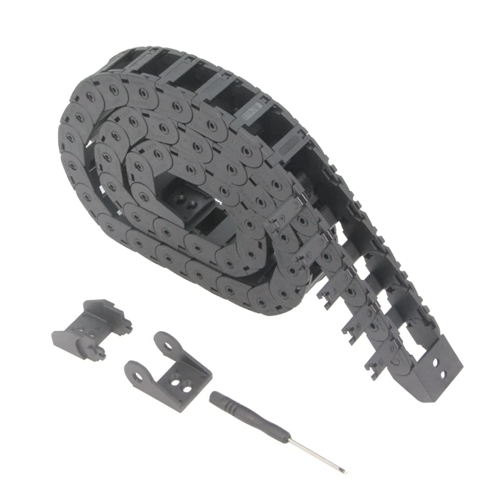 Zeberoxyz 15x20mm R28 Drag Chain Cable Carrier 1M Black Open Type for 3D