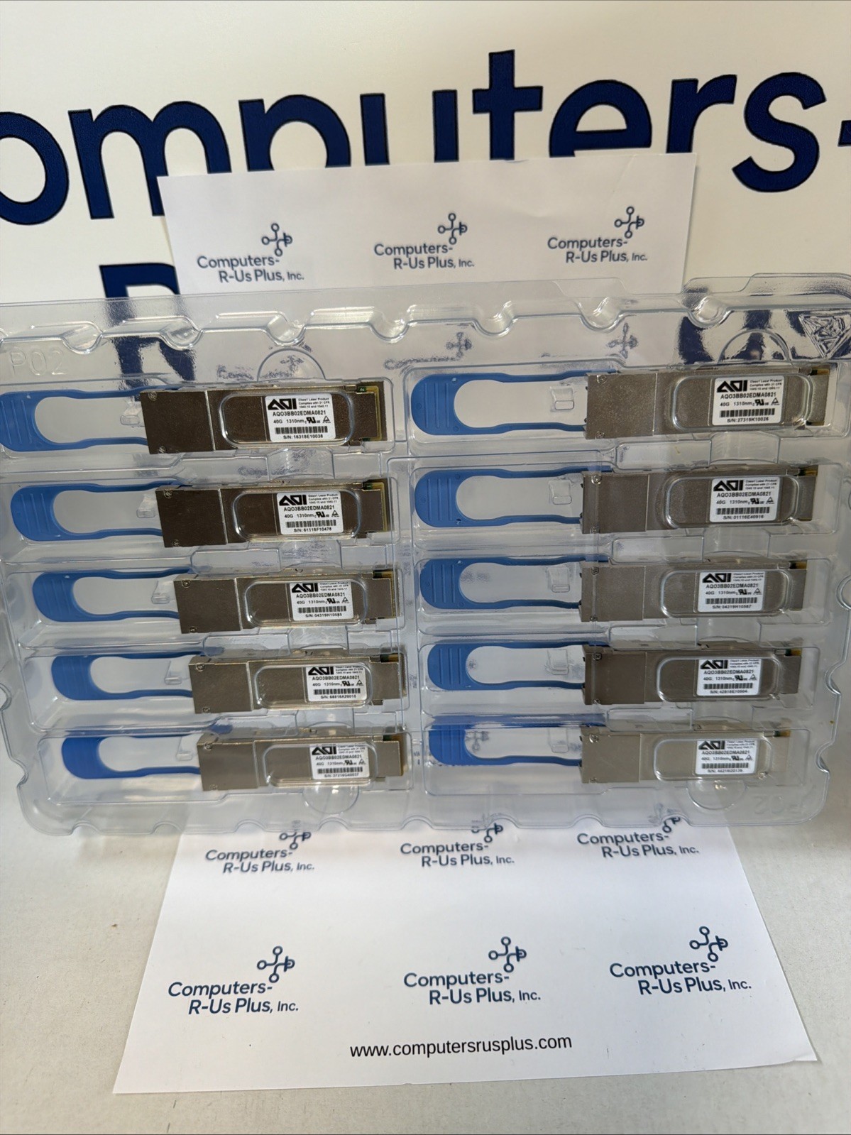 Lot 10 AOI QSFP+ 40G LR4 1310nm  2km MPO Connector AQO3BB02EDMA0821 New PULLS A+