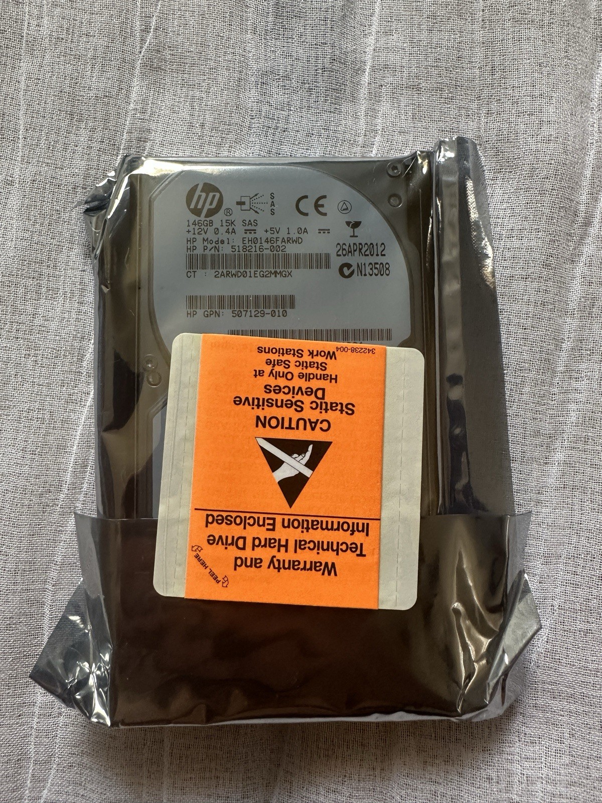 HP146GB 15K SAS 2.5 Hard Drive 518216-002 EH0146FARWD P/N:0B24372 New Sealed NOS