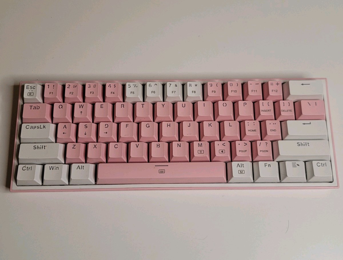 Redragon keyboard white/pink FIZZ K617 RGB Wiredgaming keyboard 