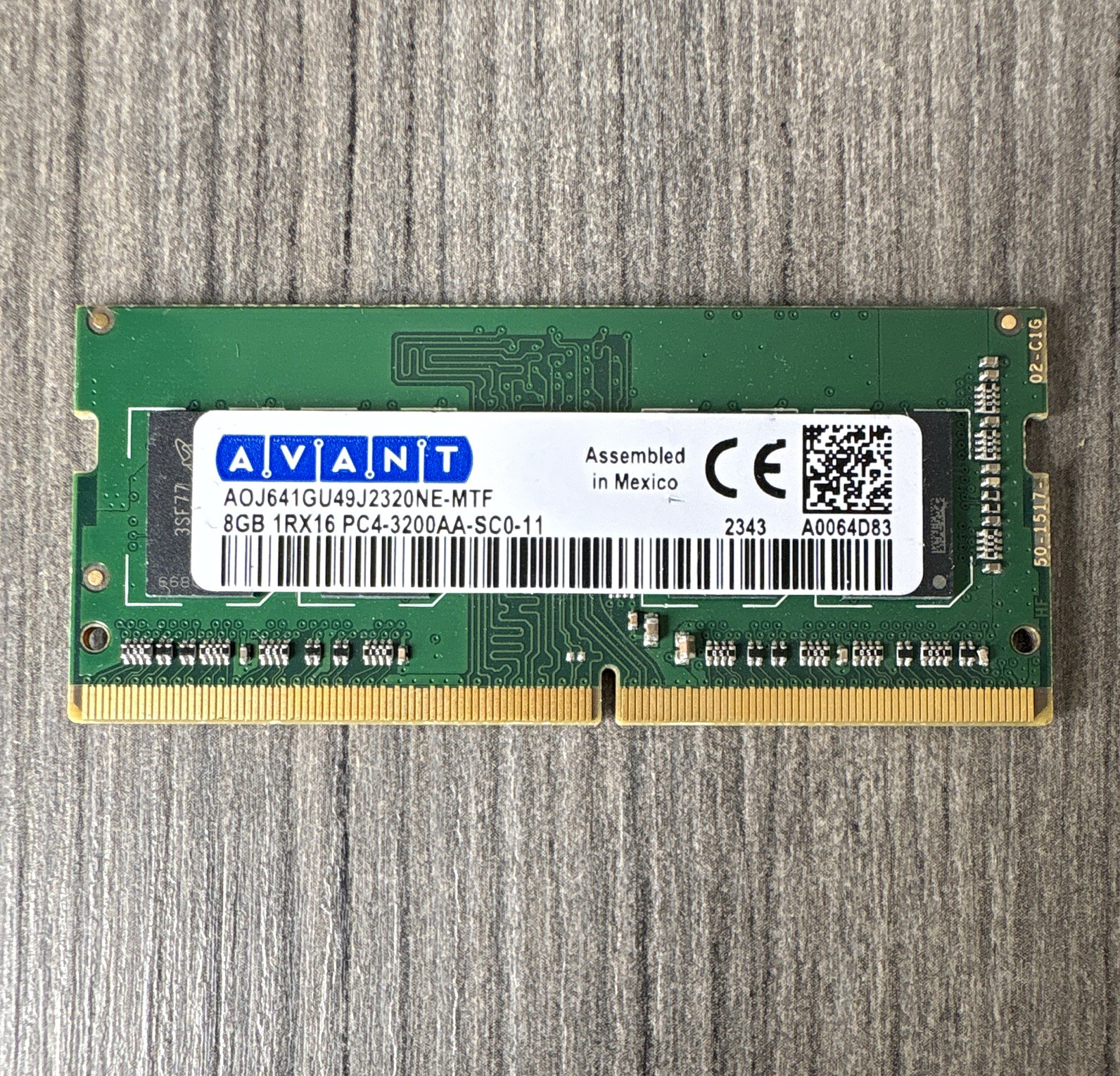 Avant 8GB DDR4 PC4-3200AA 260-Pin SO-DIMM RAM ECC AOJ641GU49J2320NE-MTF