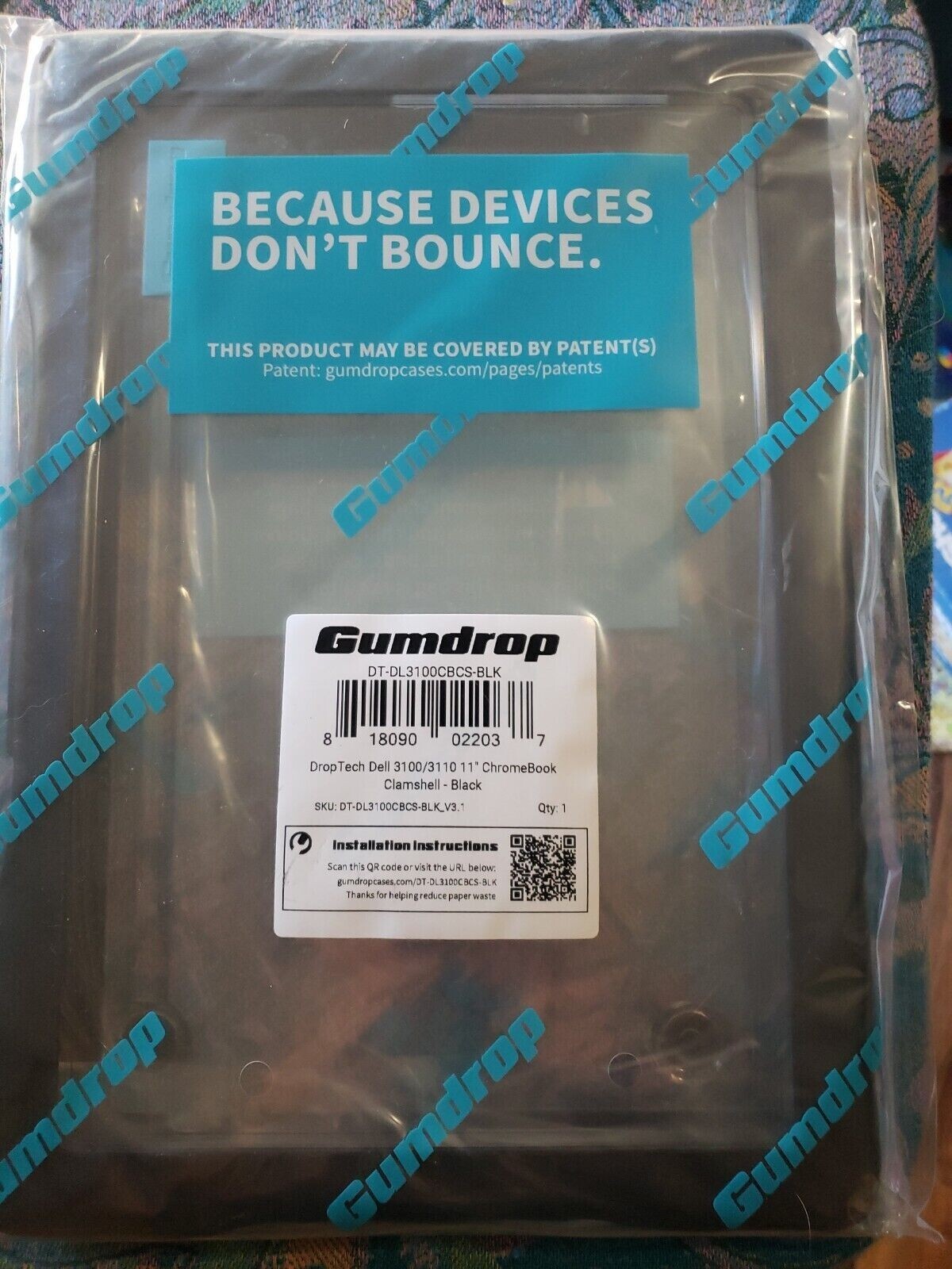 New Gumdrop DropTech DL3100CBCS Black Protective Case Dell 3100 Chromebook 11"