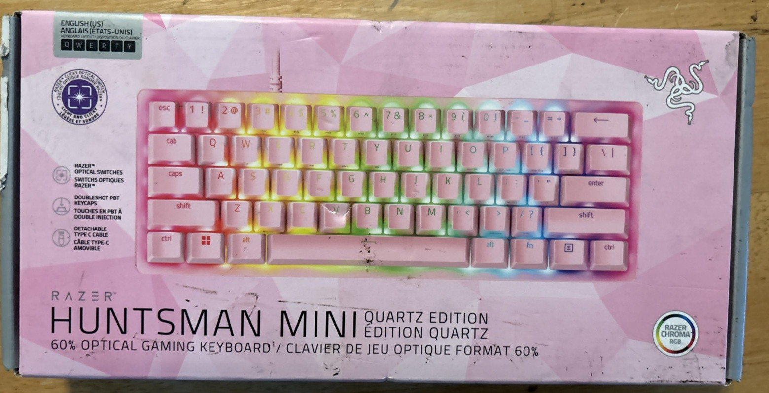 Razer Huntsman Quartz Edition 60% Optical Gaming Keyboard (RZ03-0339).. FREE S&H