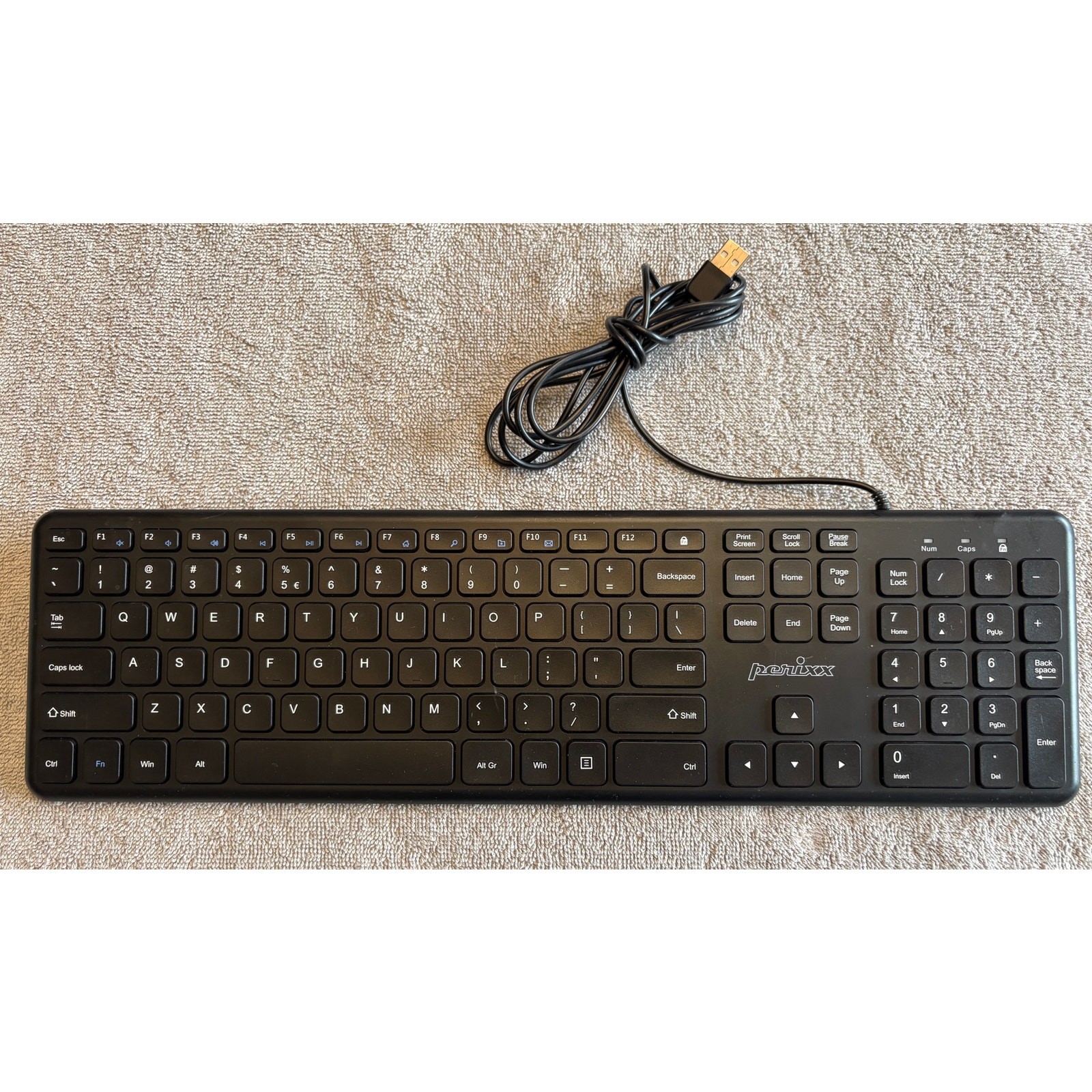 Perixx PERIBOARD-210 Wired FullSize USB Quiet Keyboard for Desktop Laptop Tablet