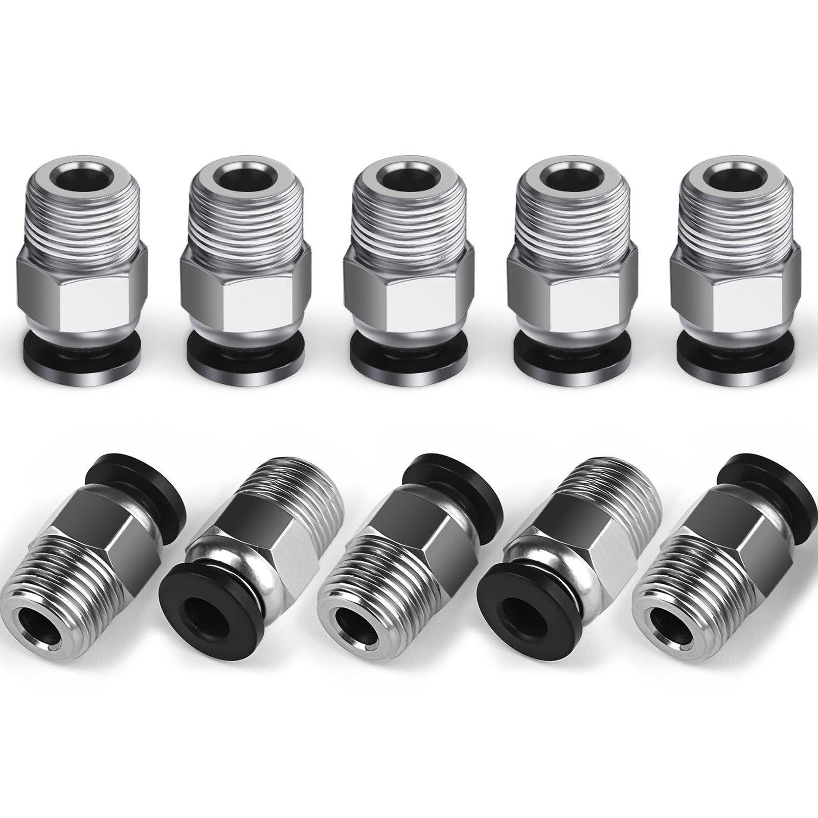 StLiSuYmx 10PCS Premium PC4M10 Pneumatic Quick Connector Fittings, Bowden Tub...