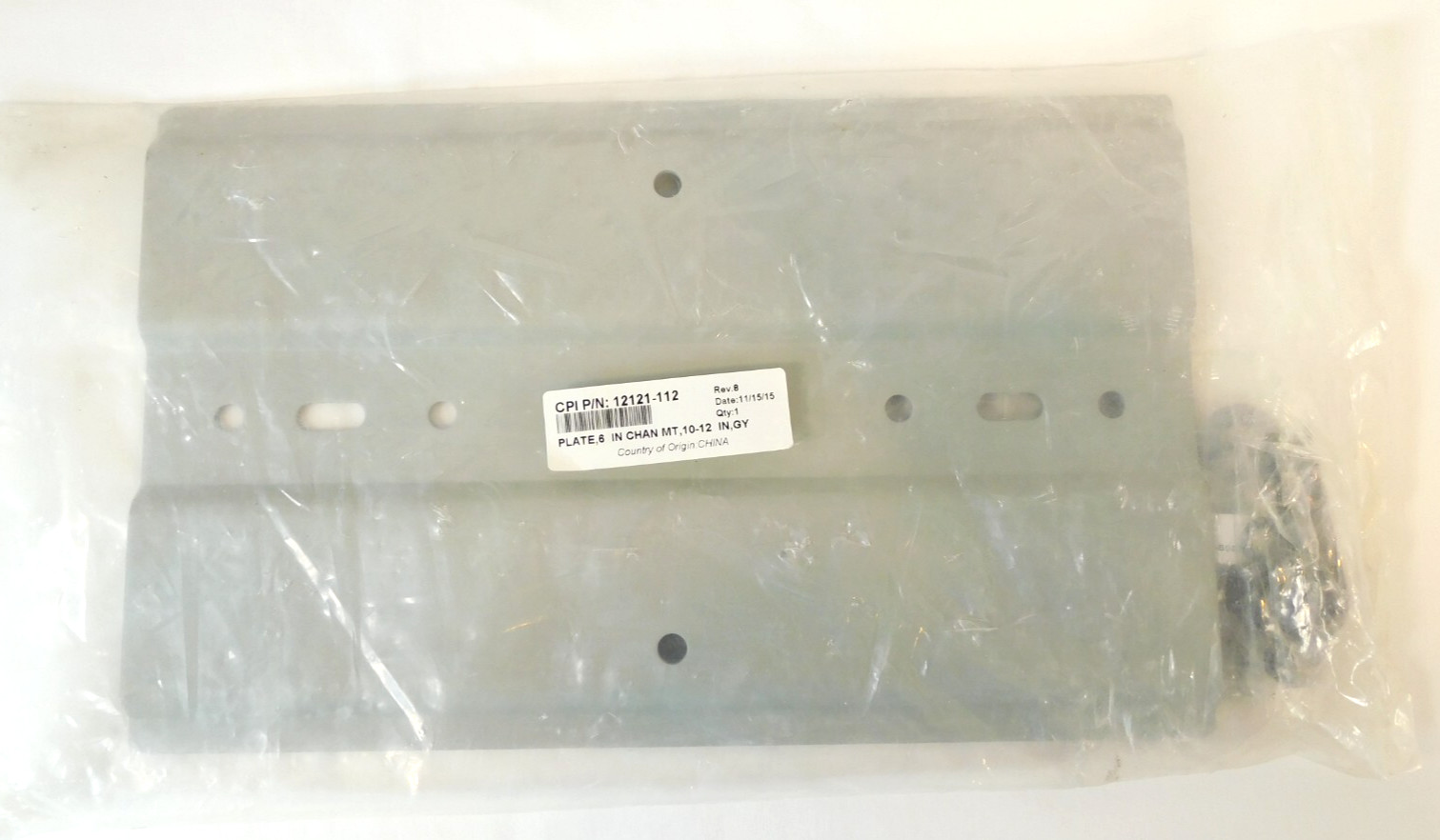 6" Channel Rack to Runway Mounting Plate 9" to 12" W Runway - Gray - 13" X 8"