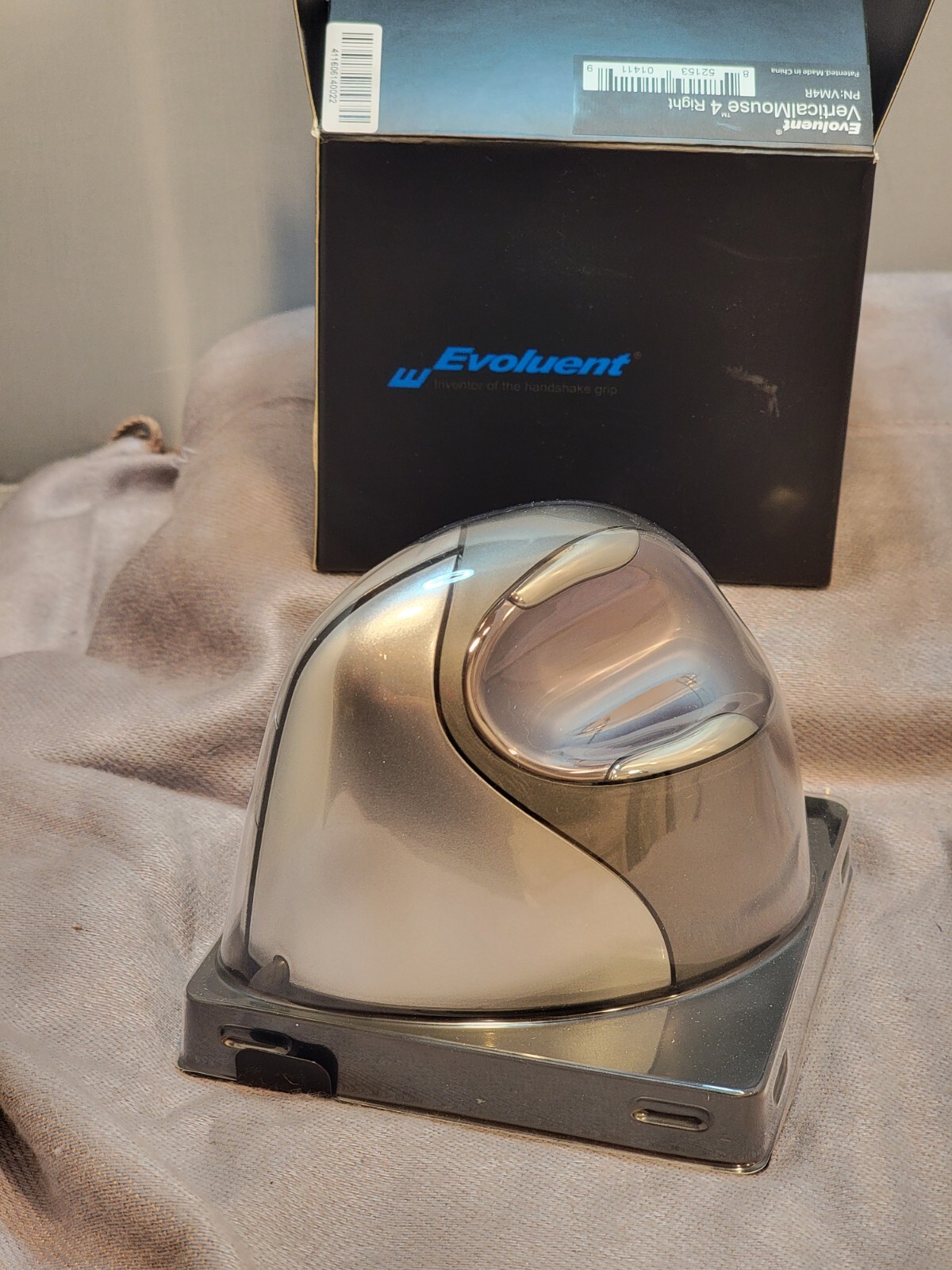 Silver/Gray Evoluent VM4R  Ergonomic Vertical Mouse 