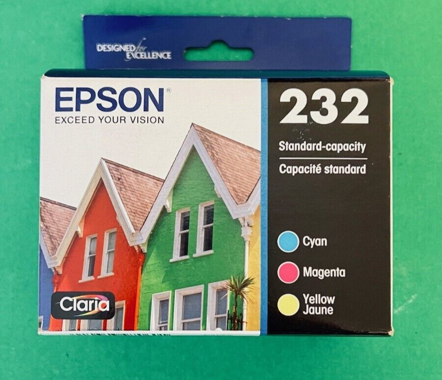 Genuine Epson 232 Color Cartridge Combo-C/M/Y-OEM-NEW-3PK