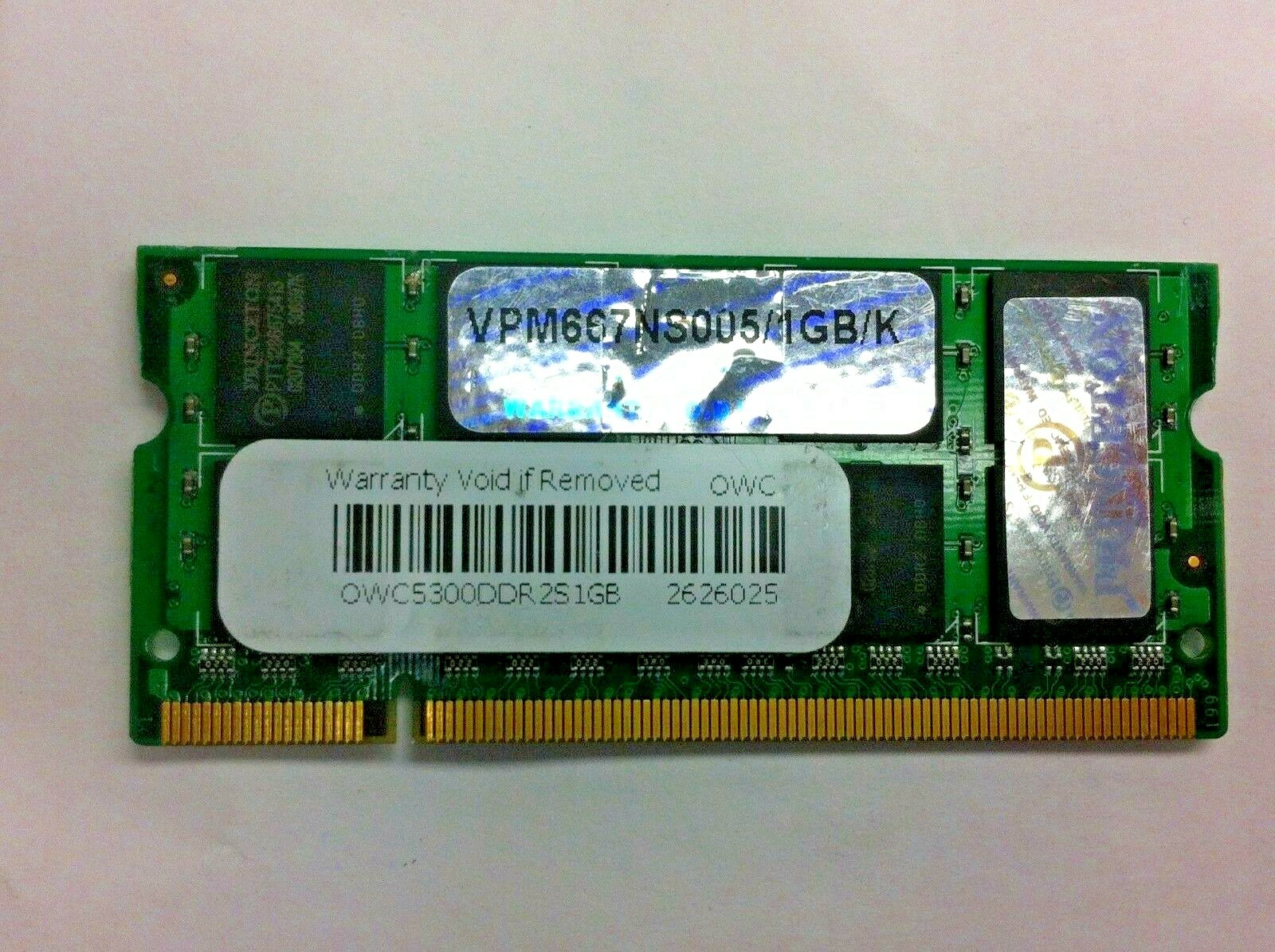 OWC 1GB PC2-5300 DDR2-667 Laptop Memory RAM OWC5300DDR2S1GB VPM667NS005/1GB/K 24