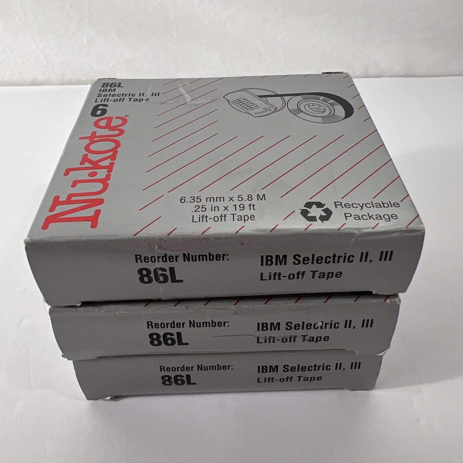 Nukote 6 - Nu.kote - Nu-kote - IBM Selectric II III Lift Off Tape - Lot 3 - 86L
