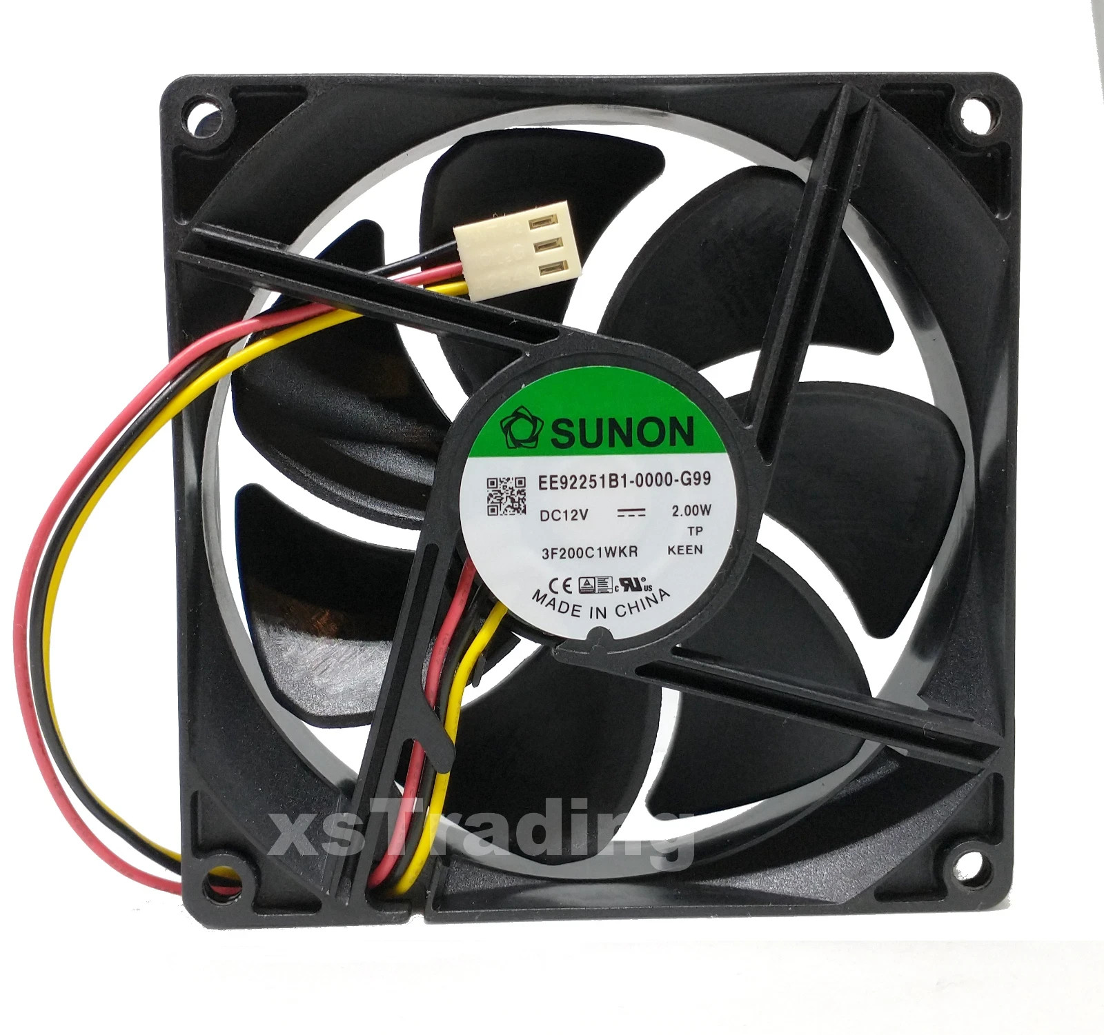 Sunon EE92251B1 High Speed 3-Pin 92mm x 25mm 12V Case Fan