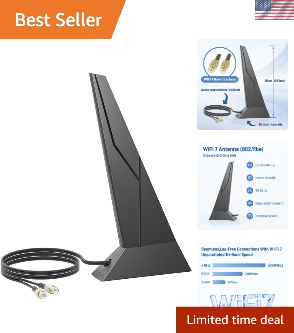MSI Compatible WiFi 7 Antenna - Enhanced Signal with Magnetic Base & Fast Setup