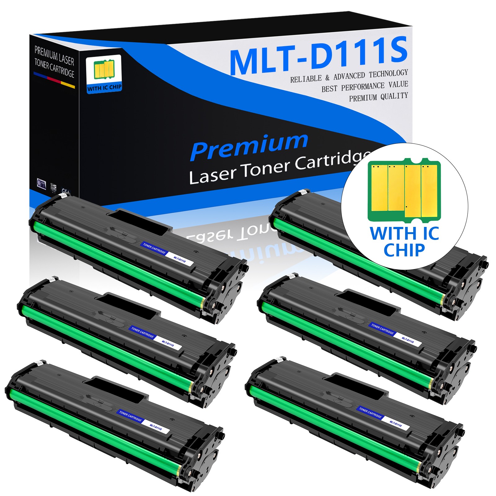 6PK MLT-D111S Black Toner Cartridge for Samsung Xpress M2020W M2021W M2070 M2071