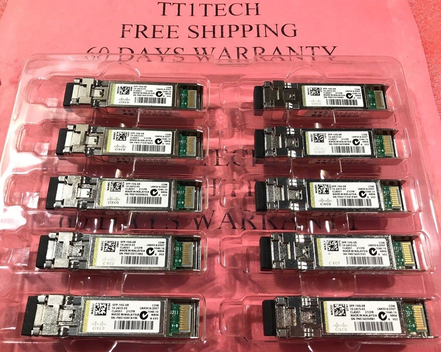 ONE Genuine Cisco SFP-10G-SR 10-2415-03 V03 SFP+ Transceiver 850nm  Malaysia