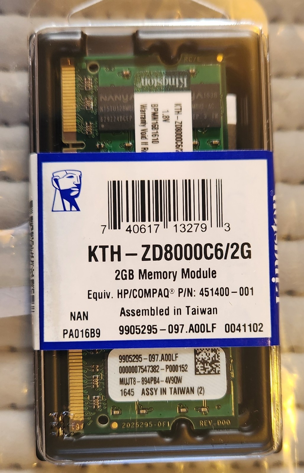Kingston KTH-ZD8000C6 2GB DDR2 200pin 800 MHz SO-DIMM Laptop Memory 2GB RAM New