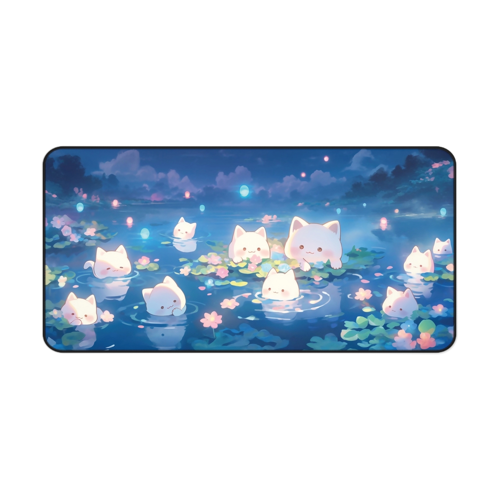 Kawaii Cats Desk Mat, Cute Large Gaming Mouse Pad, Kawaii Computer Desk Pad
