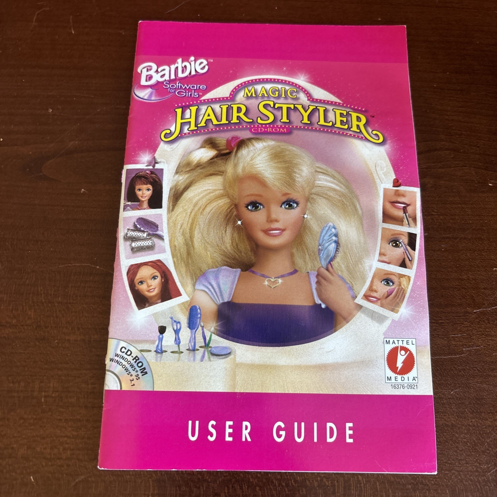 1997 MATTEL BARBIE MAGIC HAIR STYLER COMPUTER GAME USER GUIDE