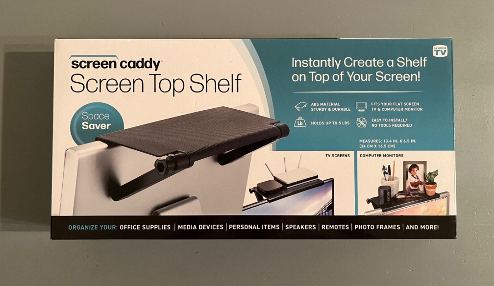 Screen Caddy Screen Top shelf TV Computer Monitor Mount - As Seen on TV
