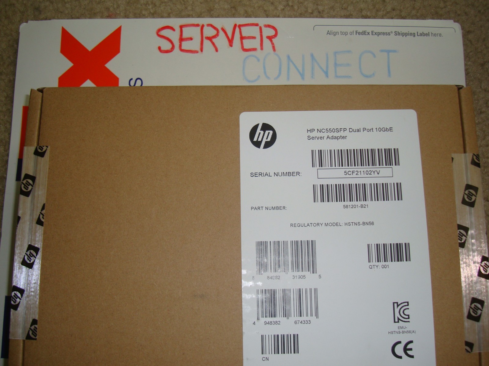 HP NC550m 10Gb 2-port 581202-001  Ethernet Adapter 581204-B21 586445-001
