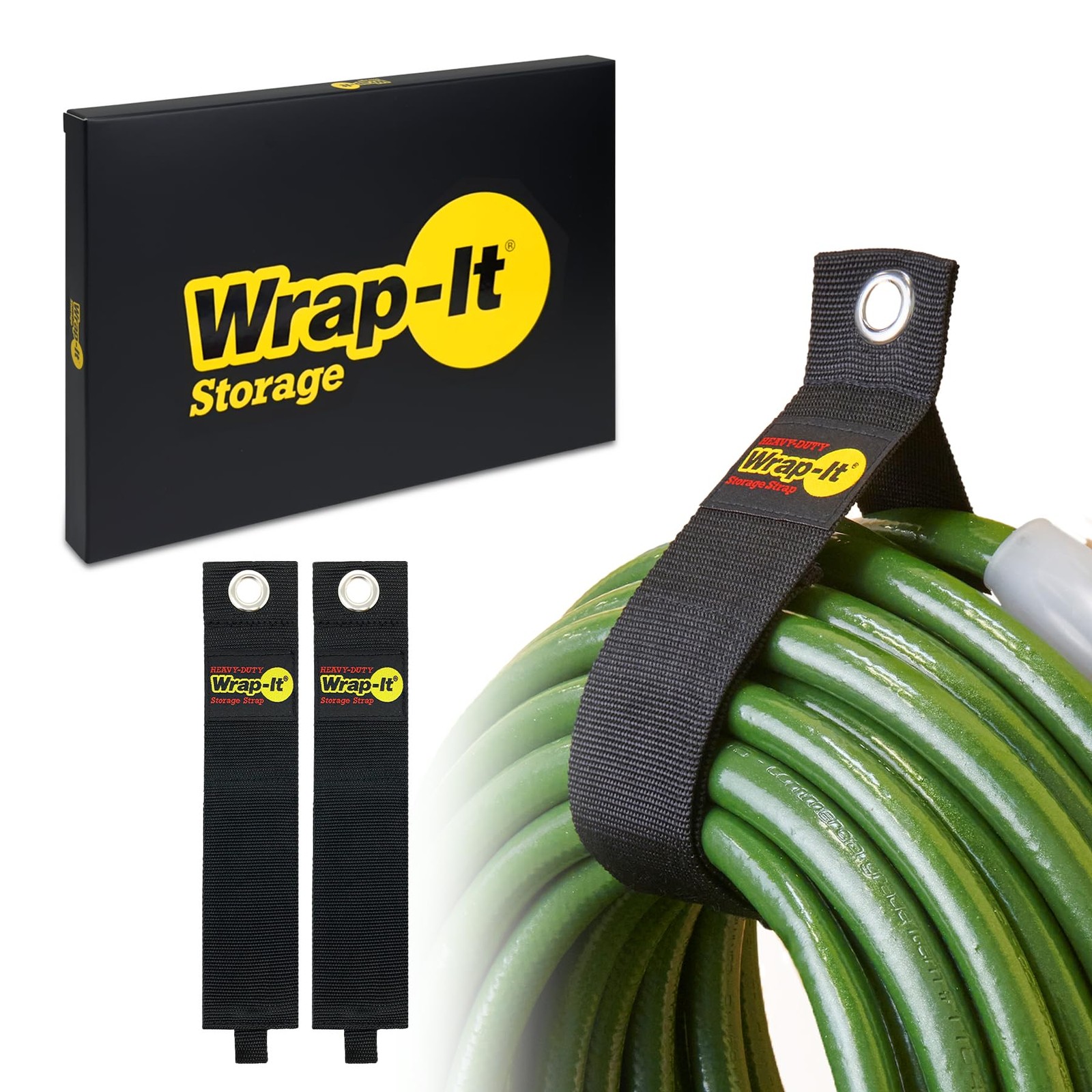 Heavy-Duty Straps, 28-inch (2 Pack) - Hook and Loop Garden Hose Hanger, Pool ...