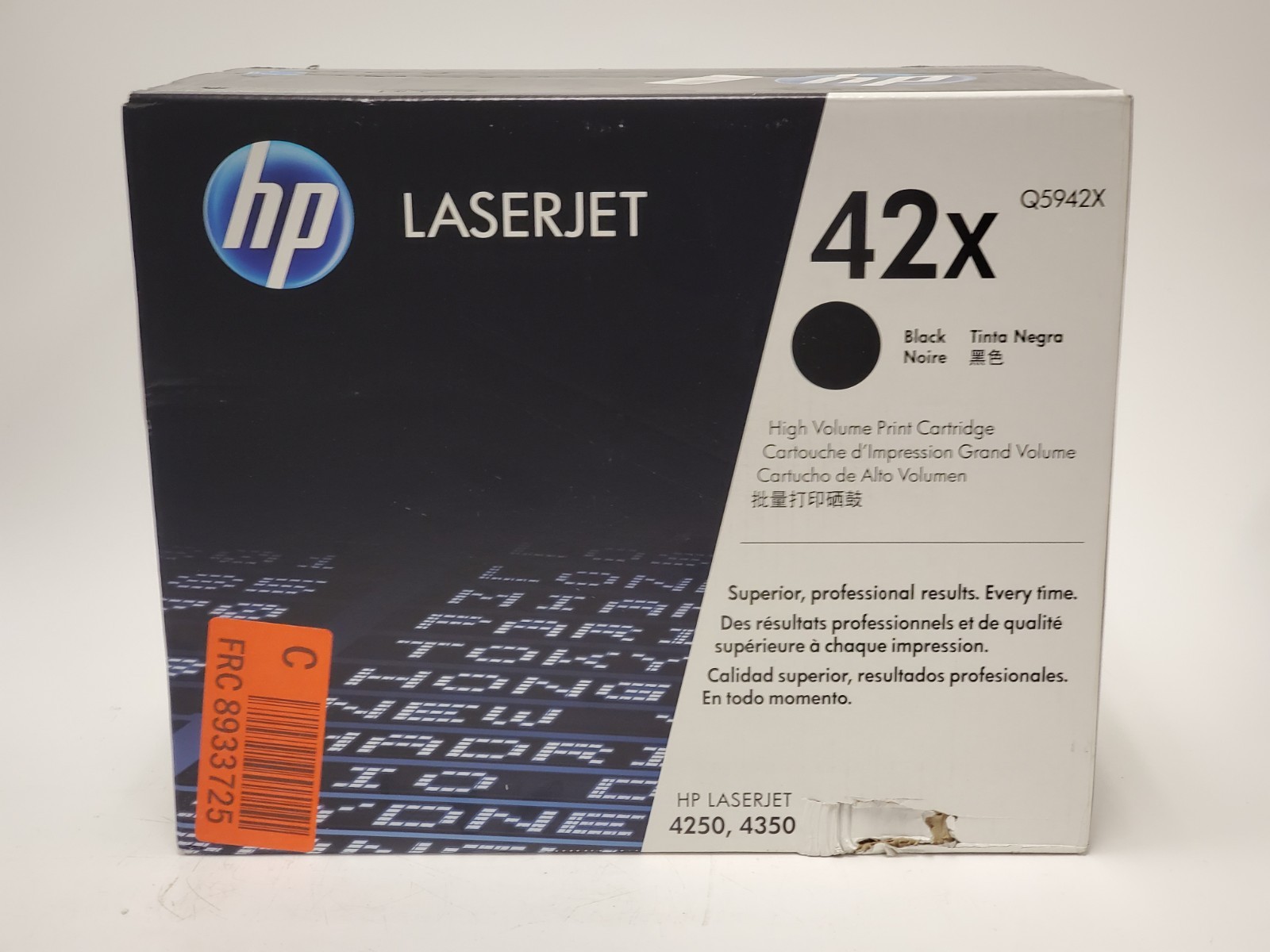 HP 42X Black High Yield LaserJet Toner Cartridge Q5942X - EXP. 2022