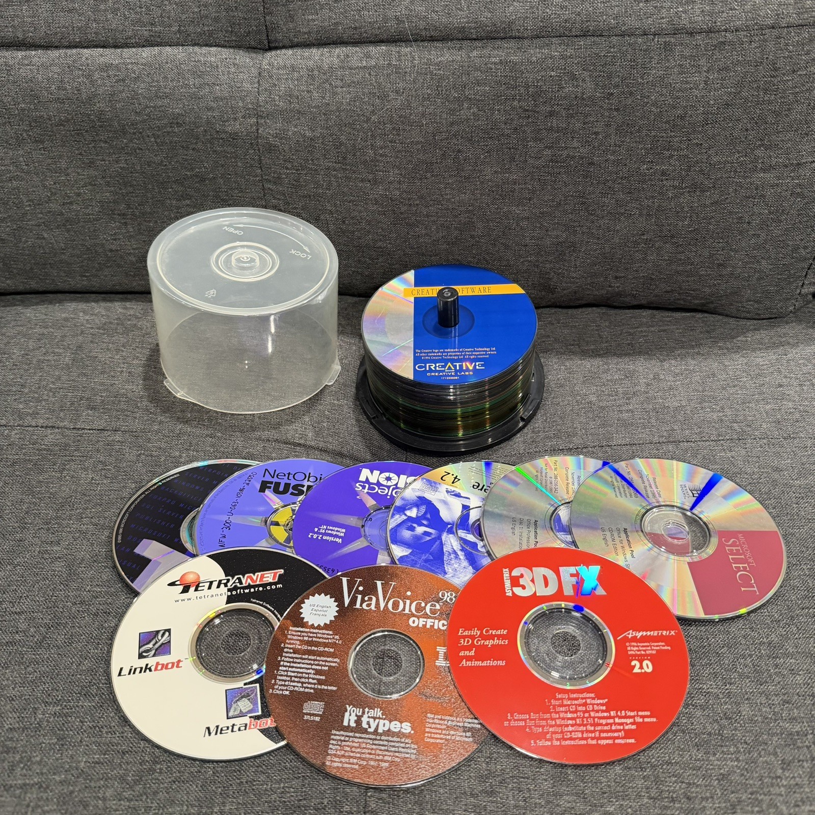 Lot of 56 Vintage Computer Software CD-ROM Discs Adobe Microsoft 1990s 