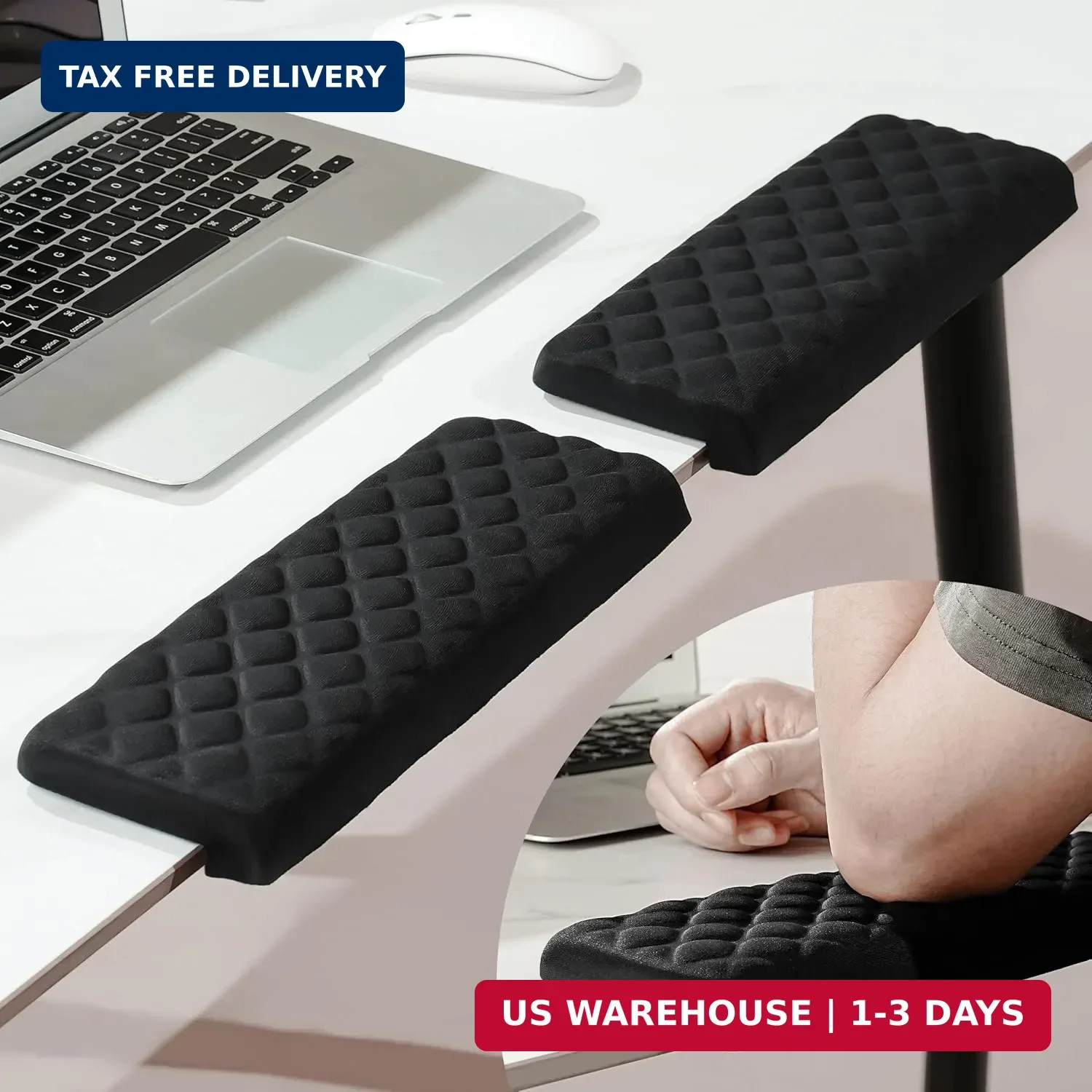 MEKASS L-Shaped Desk Elbow Pad for Desk, Memory Foam Elbow Support Padding with