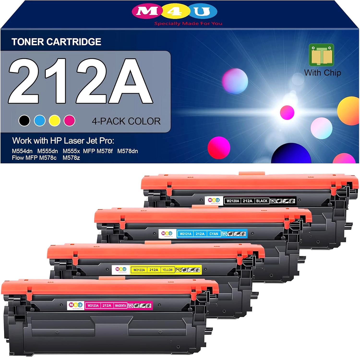 212A Toner Cartridge for HP Color Enterprise M554 M555 & M578 Series Printers