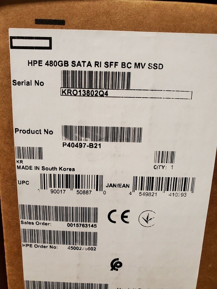 P40497-B21 P41522-001 HPE 480GB 2.5" SATA 6G SSD Gen10 Plus V2 Solid State Drive