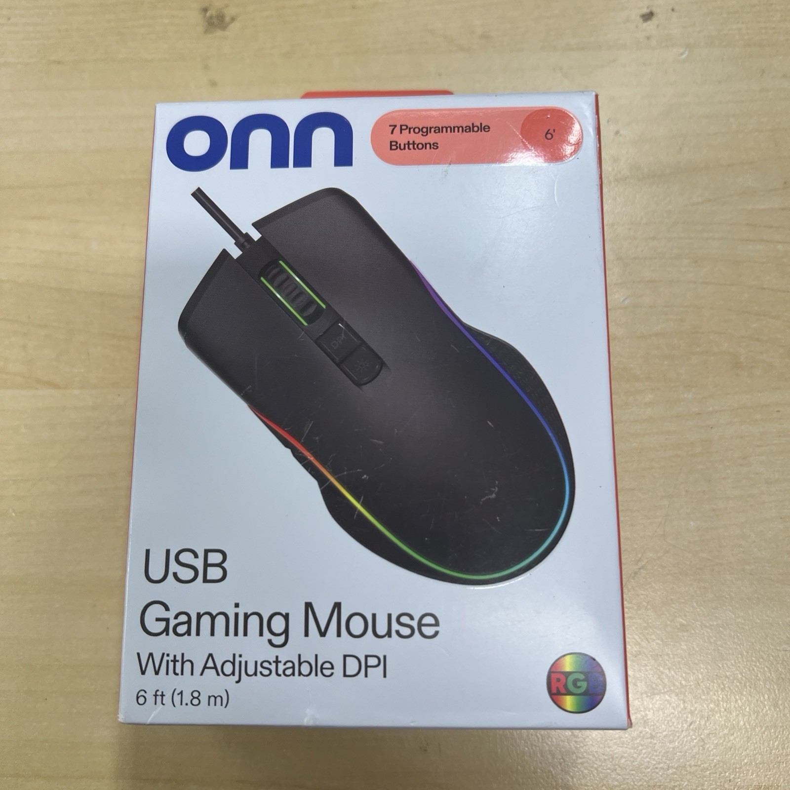 ONN Game Onn Wired Optical Gaming Mouse 7 Programmable Buttons RGB DPI