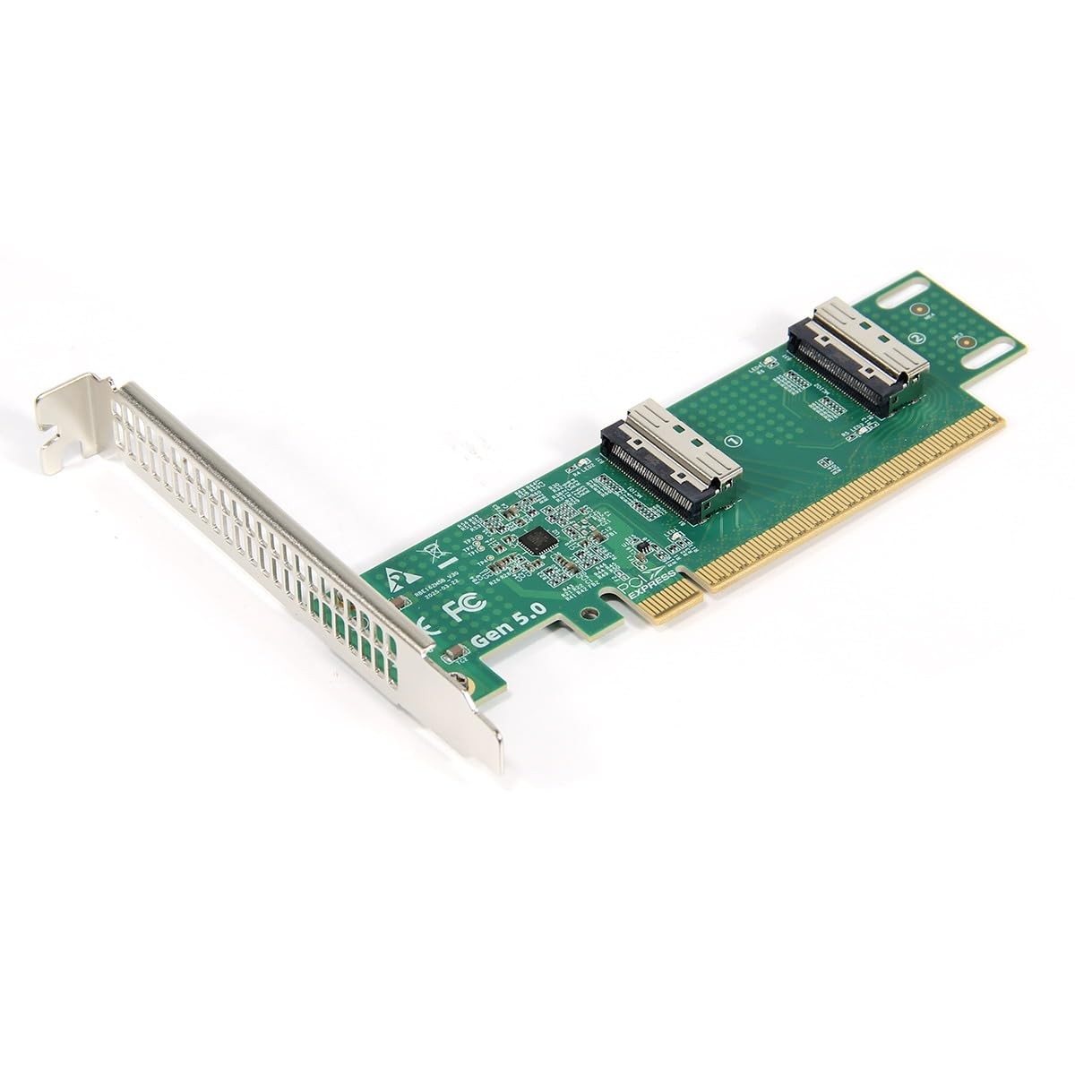 CY Adapter PCI-E 5.0 PCI-Express 16x to SFF-TA-1016 Dual MCIO 8i Mini Cool...