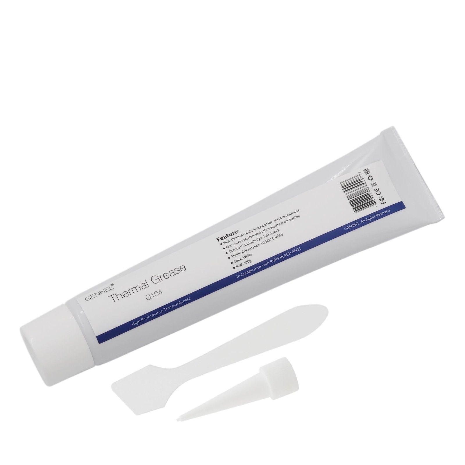 High-Performance 100g White Thermal Paste for CPU Heat Sink, Cooling Grease