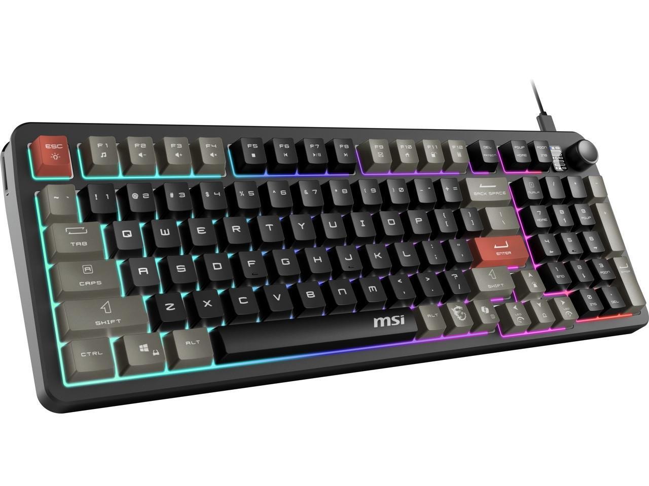 MSI Forge GK110 RGB Gaming Keyboard, Membrane Switch, Anti-Ghosting Keys, RGB