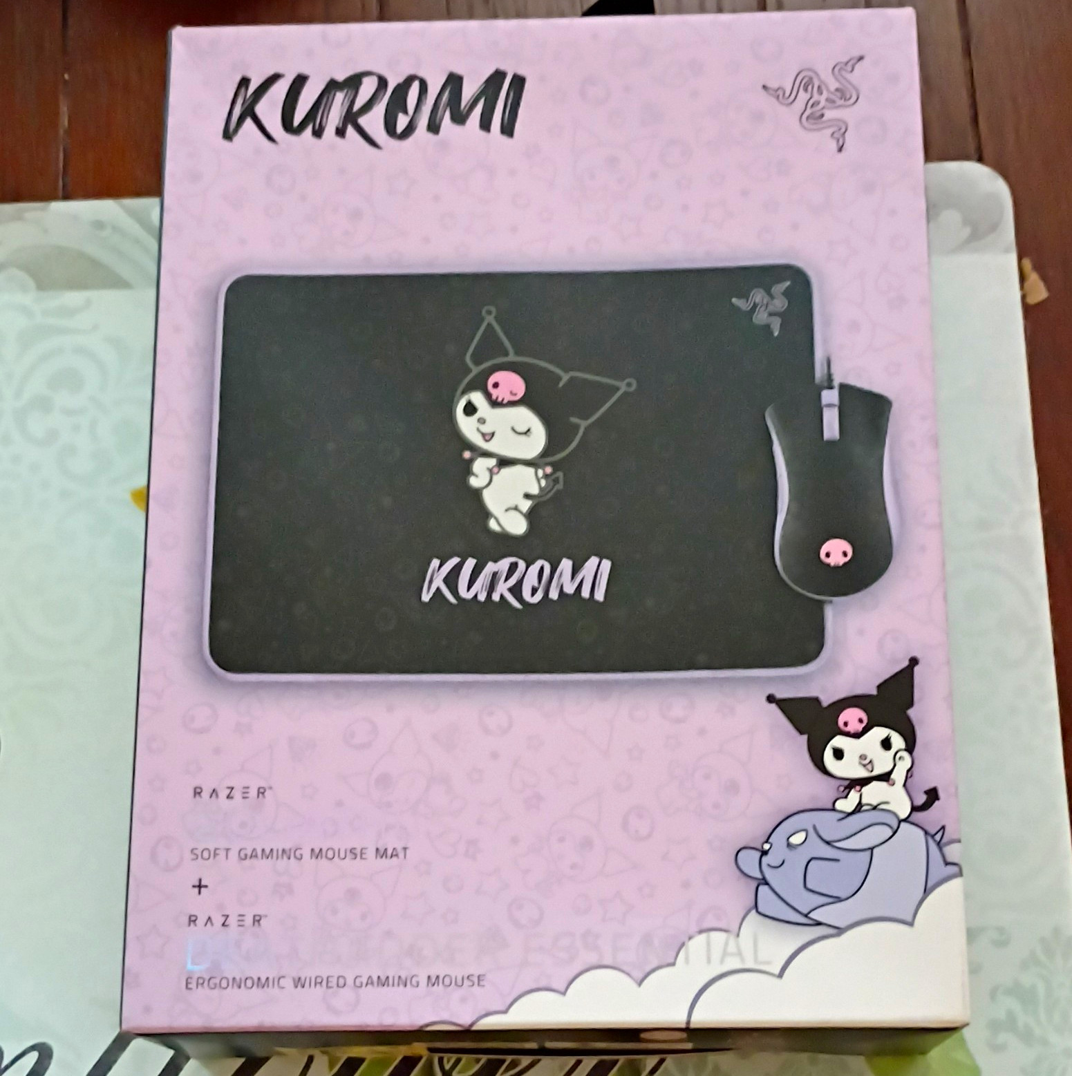 Razer Kuromi Wired Gaming Mouse & Soft Mouse Mat, 6400 DPI, Black/Pink