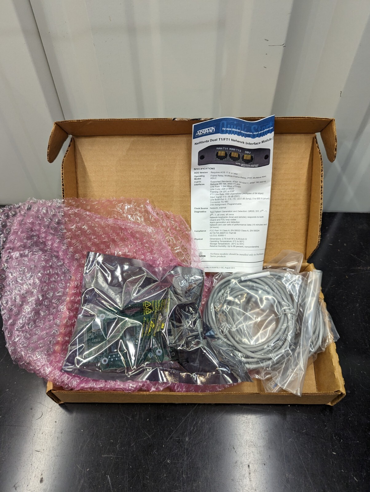 ADTRAN Netvanta Dual T1 NIM 2 Gen 1202872L1 T1/FT1 Network Interface Module Card
