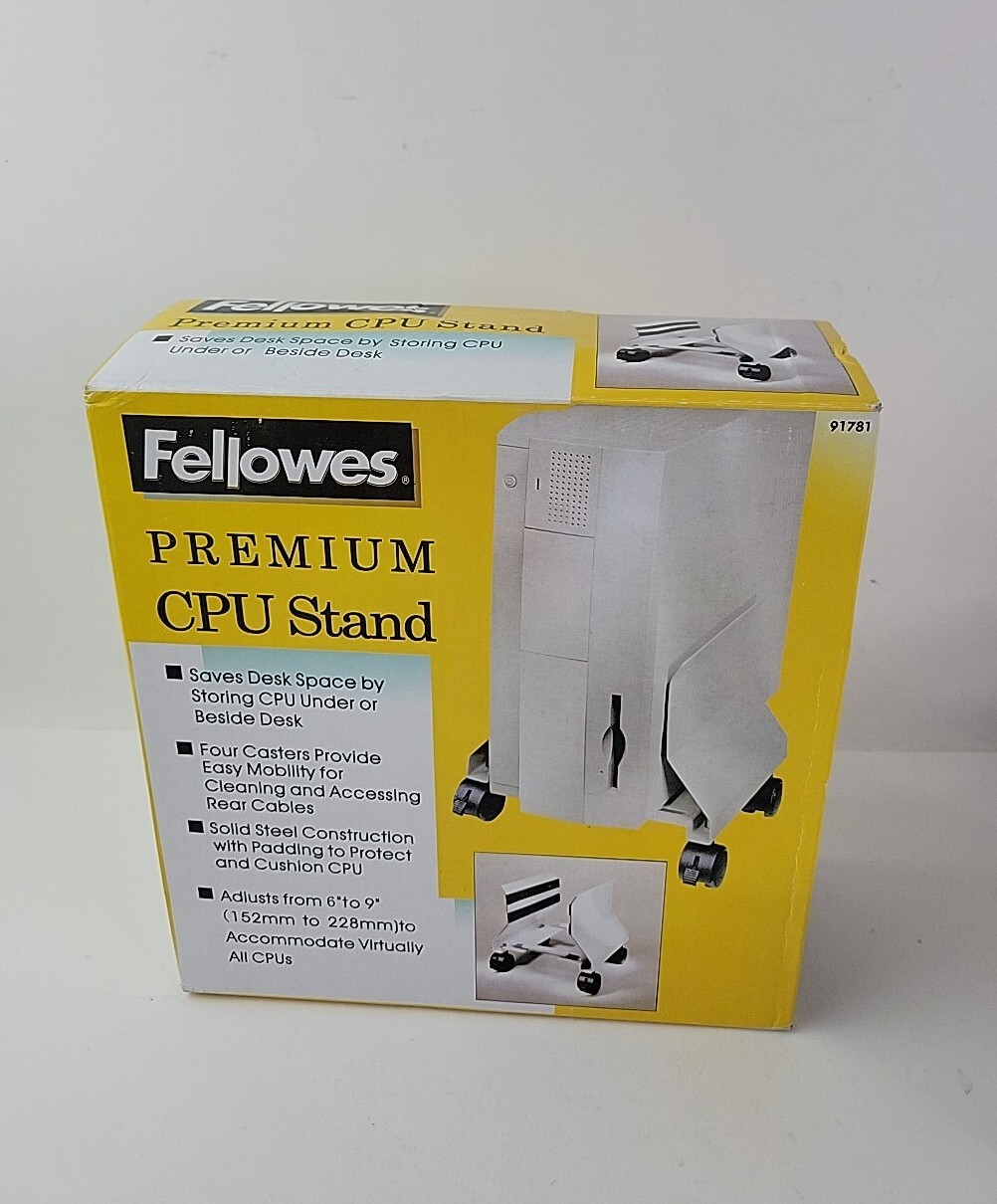 Fellowes Mobile CPU Stand Computer Tower Stand with Caster Wheels Fits Most PC. 