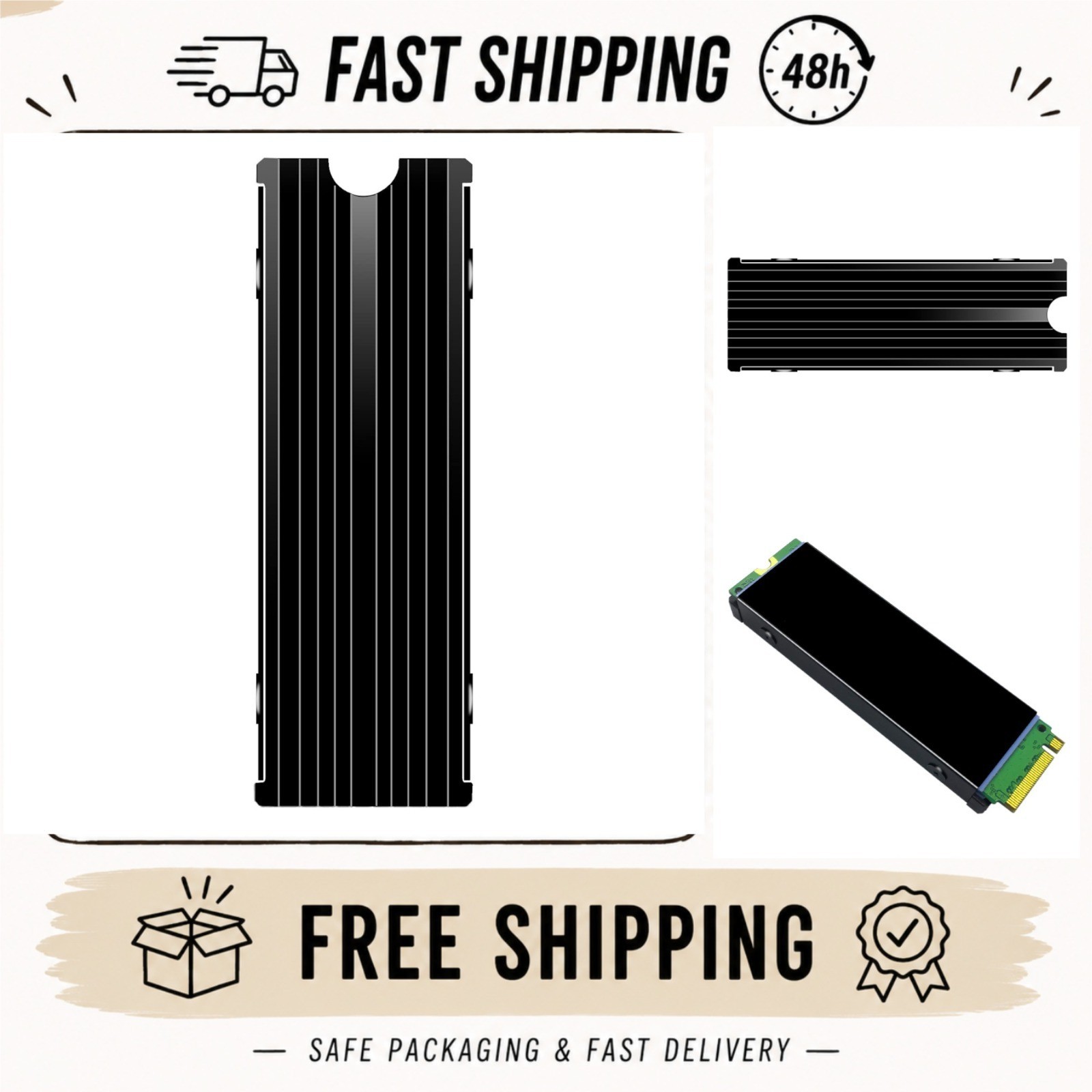SGTKJSJS M.2 Heatsink Cooler for PS5/PC NVME SSD - Black