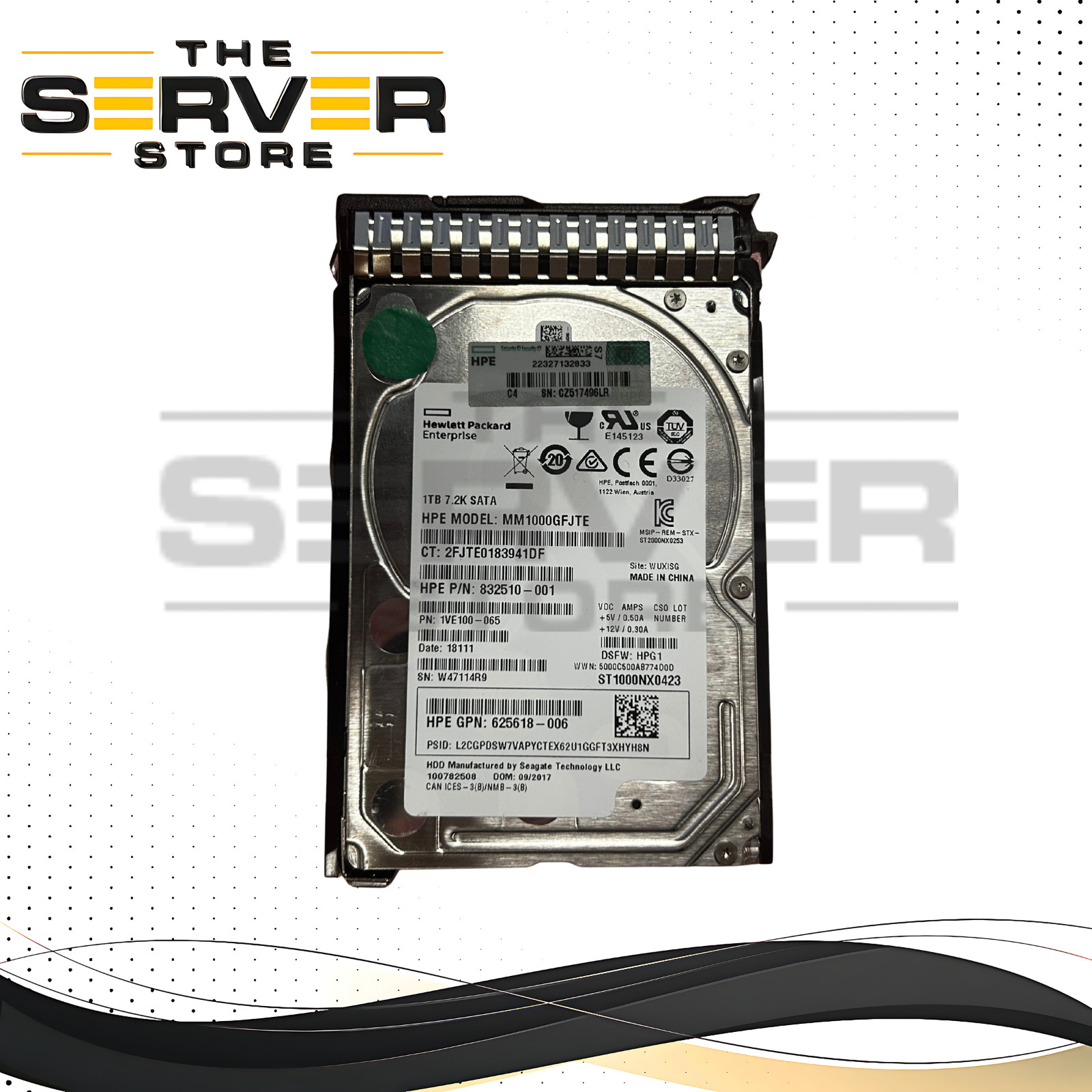 HPE 1TB SATA 6G 7.2K RPM SFF 2.5" Hard Drive MM1000GFJTE 832510-001