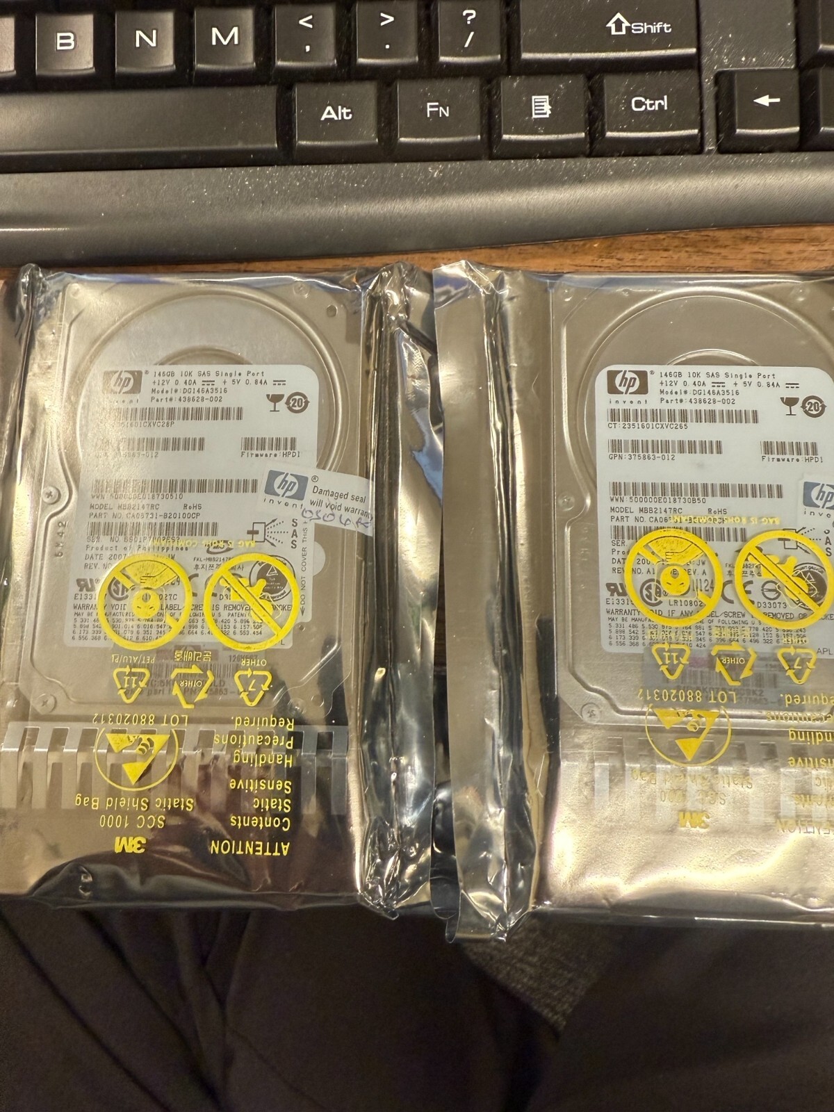 (2) Brand New HP 146GB Internal 10000RPM 2.5" (438628-0021) HDD