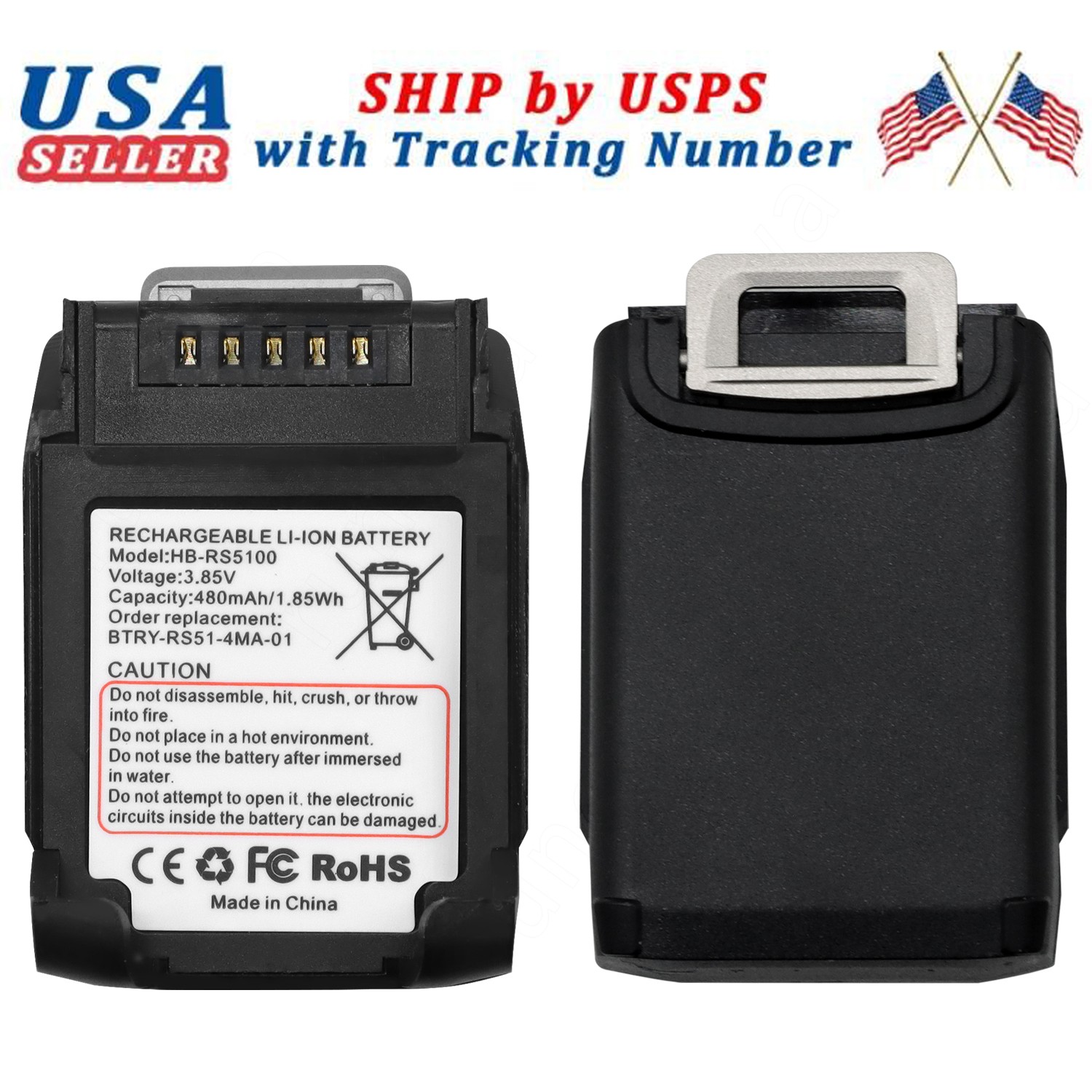 Replacment Battery BT-000397 For Zebra RS51 RS5100 2D Bluetooth Ring Scanner 