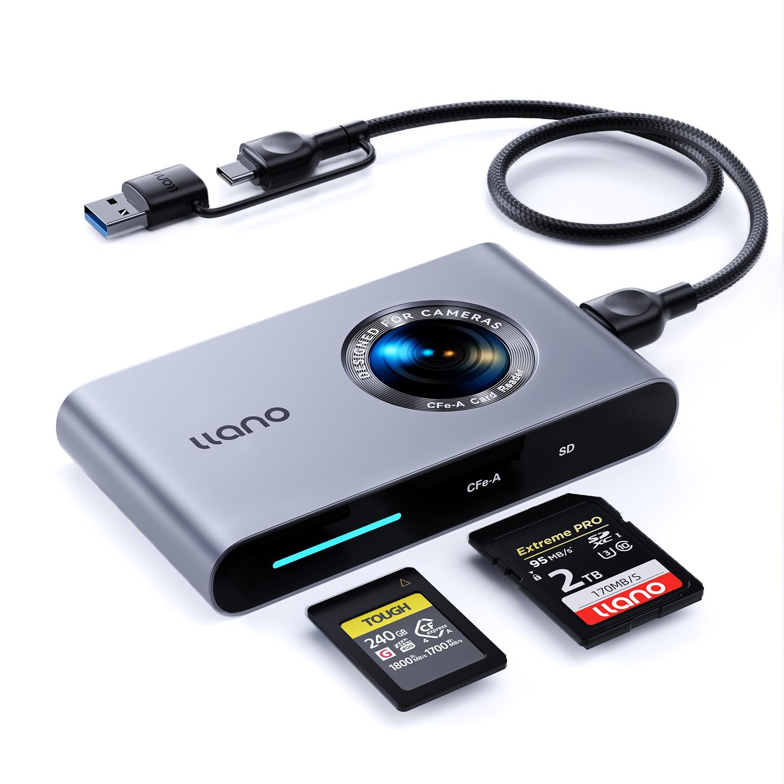llano CFexpress Type A/SD 4.0 Card Reader, USB 3.1 Gen 2 (10Gbps) 2 in 1 | Hi...