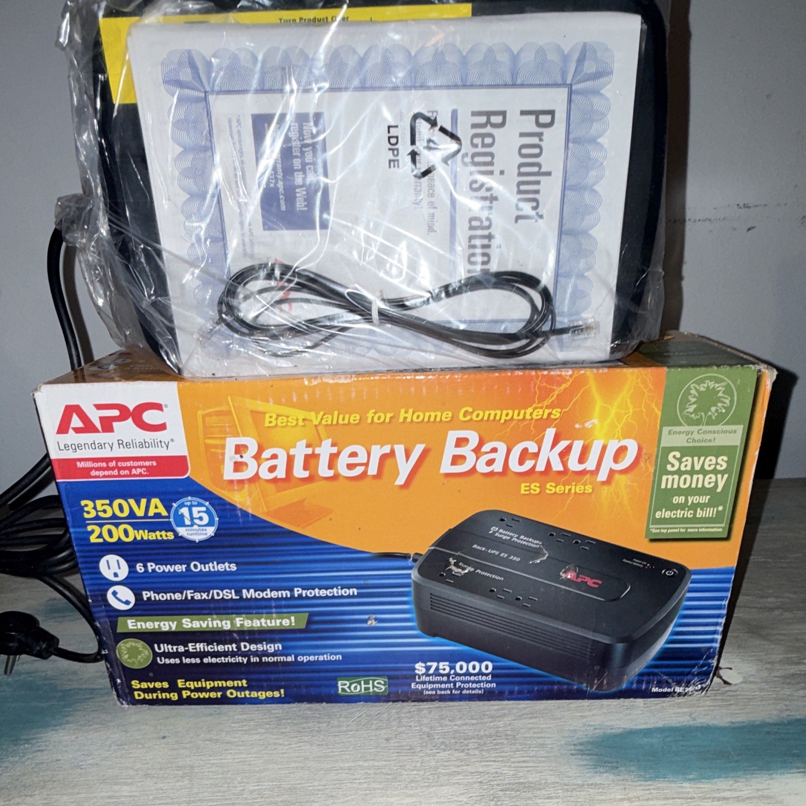 APC BE350G Desktop UPS 350VA/200W 6 Outlets Surge + Phone/Fax/DSL
