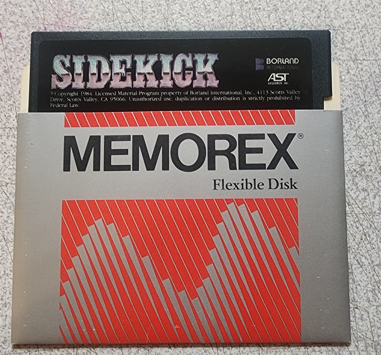 Borland Sidekick Diskette 1984 5.25" Floppy AST w Sleeve