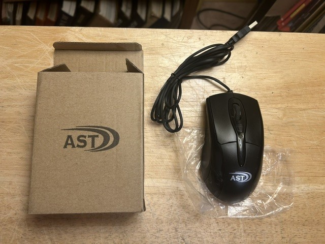 AST Wired 3D Optical Computer Mouse Black USB Brand New Old Stock (NIB) (MO53)