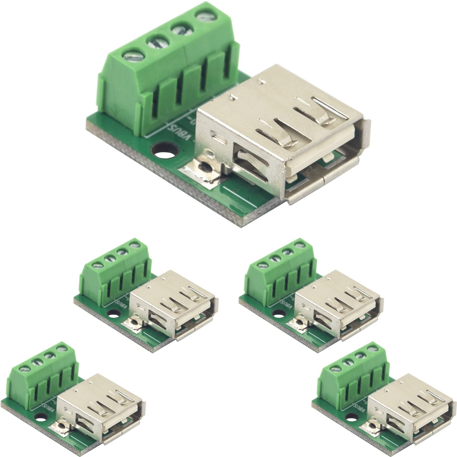 naughtystarts 5pcs USB Type A Female to Terminal Screw A Breakout