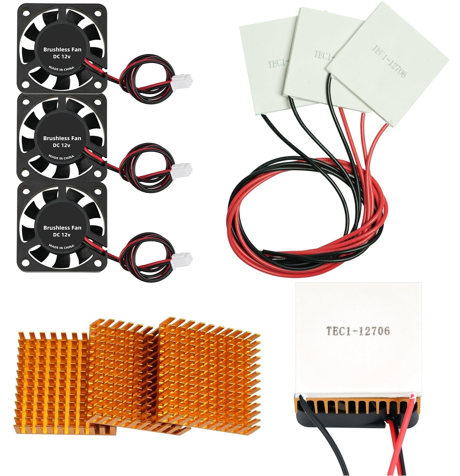3 Sets TEC1-12706 Peltier Cooler Module kit