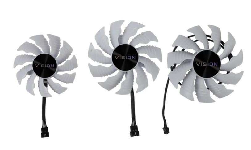 GPU Replacement Cooler Fan For Gigabyte RTX 3070Ti 3080 3080Ti 3090 Vision White