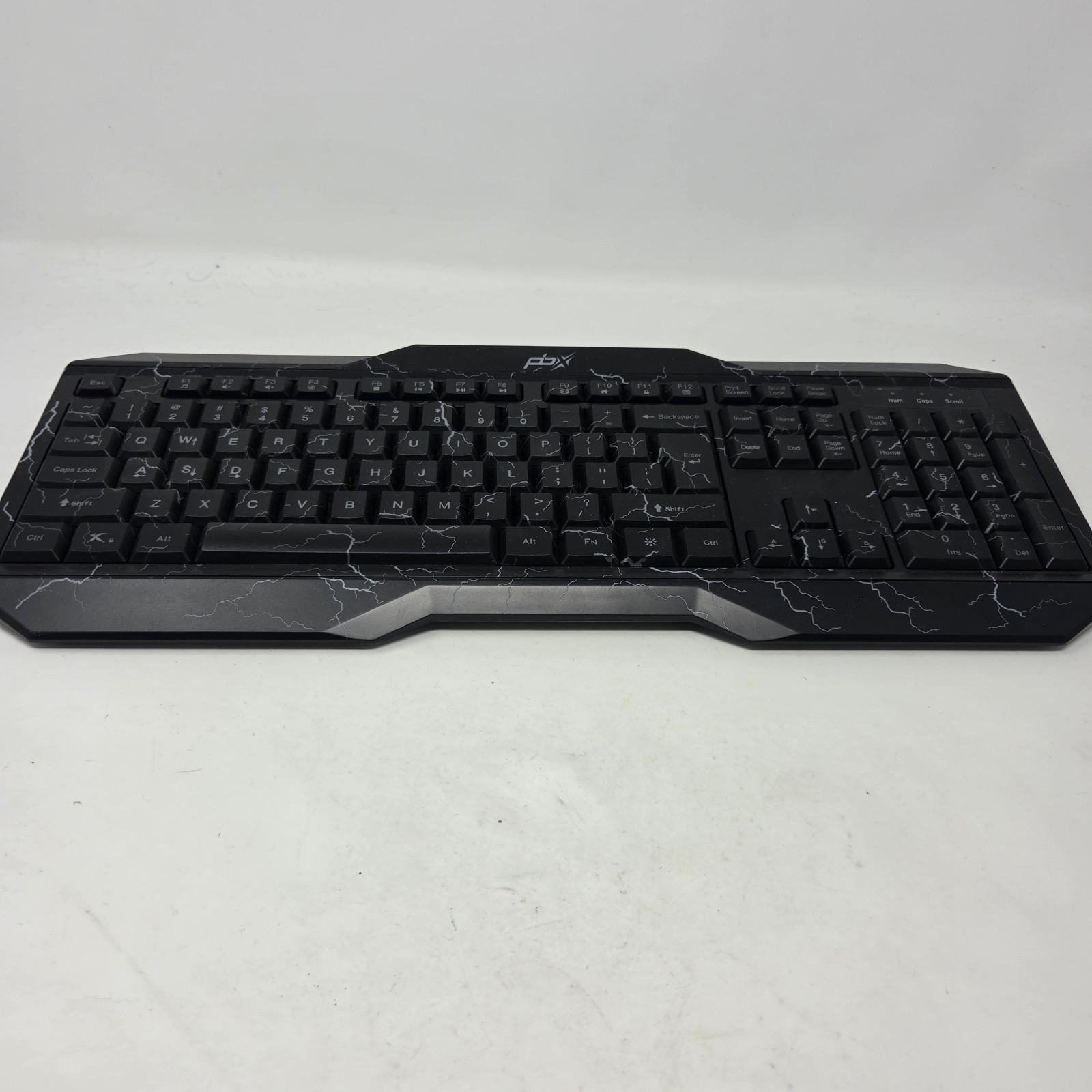 PBX PBGK52 Wired USB Gaming Keyboard Black Lightning Design Tested Working