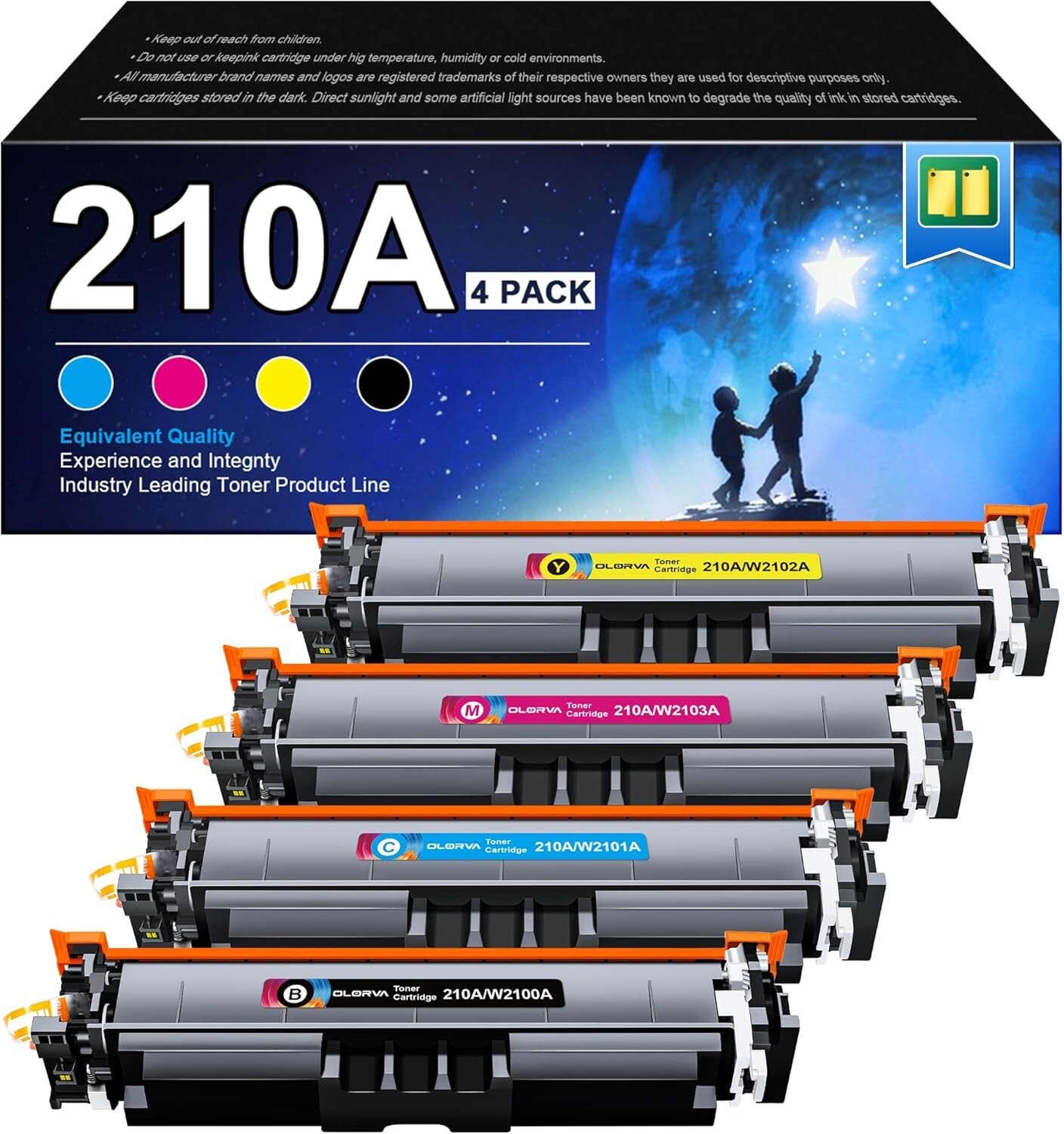 Olorva  210A 210X Toner Cartridges 4 Pack Blk Mag Cyan  Yellow